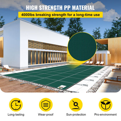 YYCM-6698 - 16x30ft Durable Polypropylene Pool Safety Cover with Brass Anchors