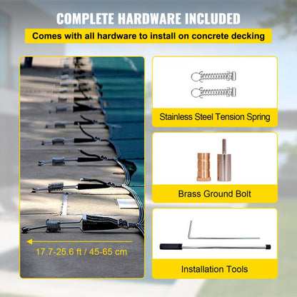 YYCM-6698 - 16x30ft Durable Polypropylene Pool Safety Cover with Brass Anchors