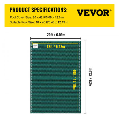 YYCM-3345 - 20'x42' Durable Pool Safety Cover for Year-Round Protection