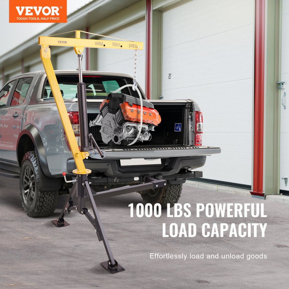 GZB88057-CD1000LBS - 1000 lbs VEVOR Hydraulic Pickup Crane with 360° Swivel