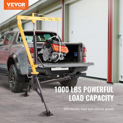 GZB88057-CD1000LBS - 1000 lbs VEVOR Hydraulic Pickup Crane with 360° Swivel