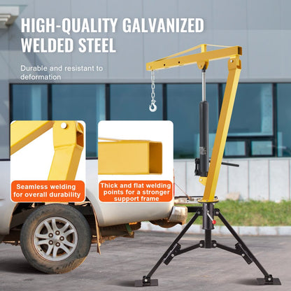 GZB88057-CD1000LBS - 1000 lbs VEVOR Hydraulic Pickup Crane with 360° Swivel