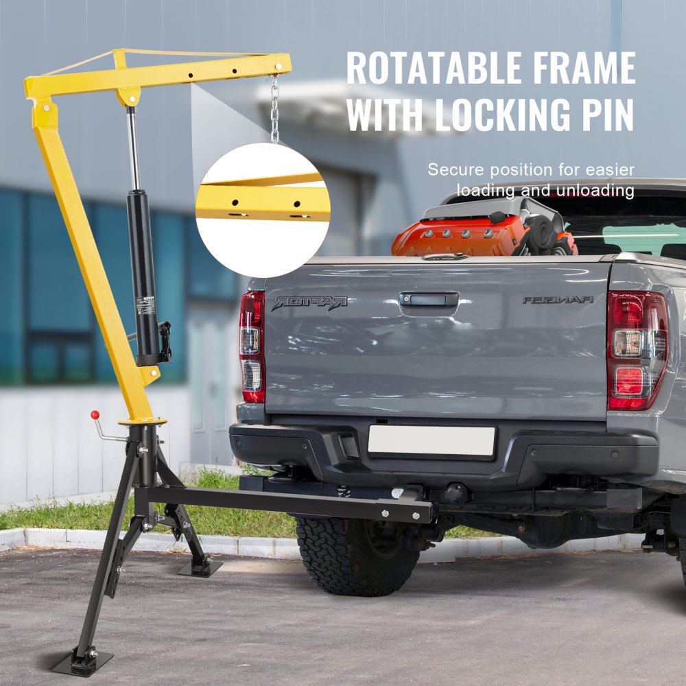 GZB88057-CD1000LBS - 1000 lbs VEVOR Hydraulic Pickup Crane with 360° Swivel