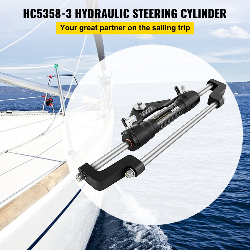 HC5358-3 Cylinder - Durable Hydraulic Steering Cylinder for Boats Up to 300HP