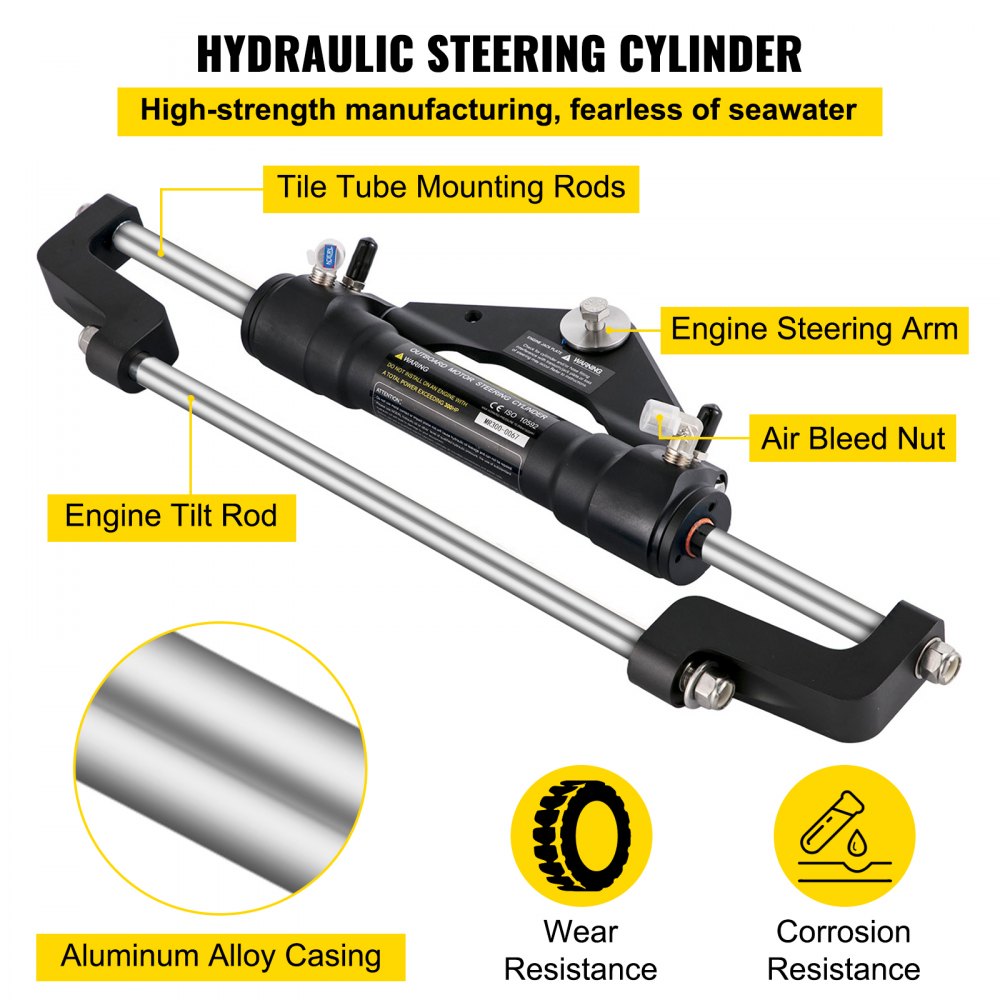 HK6322A-3 - VEVOR 300HP Hydraulic Steering Kit for Smooth Boating Control