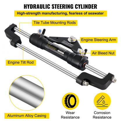 HK6324A-3 Hydraulic Steering Kit for Boats - 24ft Hose, Easy Install