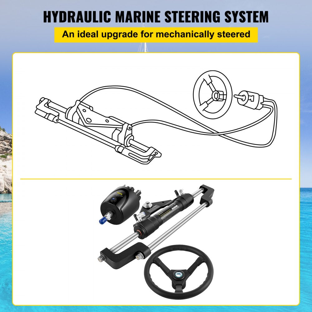 HK6400A-3 - High-Performance Hydraulic Steering Kit for Boats up to 300HP