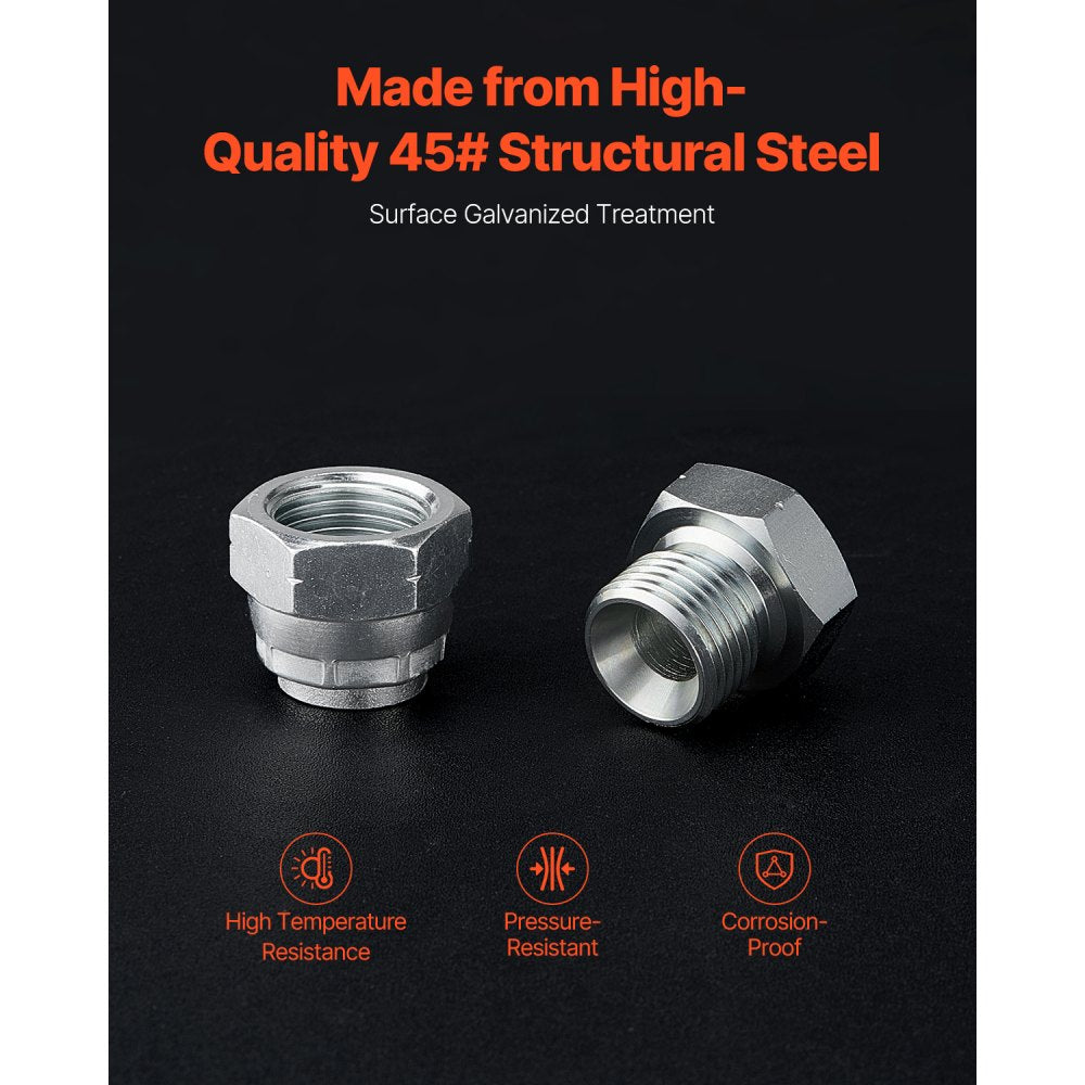 BSPP 64PCS-SS - 64-Piece Galvanized Hydraulic Fitting Kit for Easy Connections