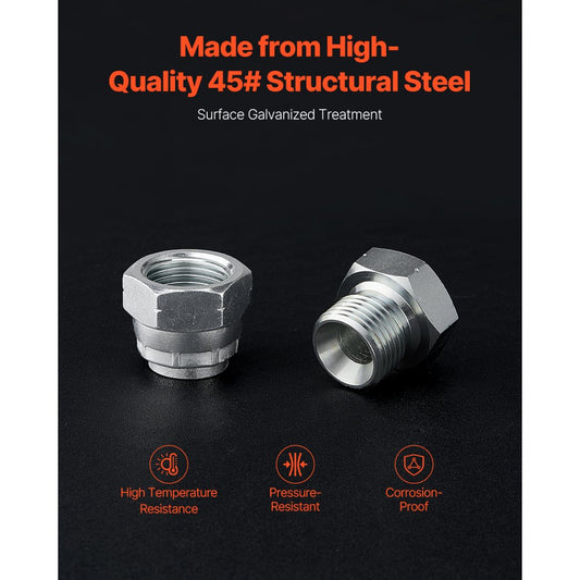 BSPP 64PCS-SS - 64-Piece Galvanized Hydraulic Fitting Kit for Easy Connections