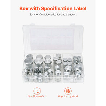 BSPP 64PCS-SS - 64-Piece Galvanized Hydraulic Fitting Kit for Easy Connections