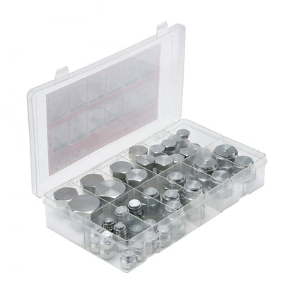 BSPP 64PCS-SS - 64-Piece Galvanized Hydraulic Fitting Kit for Easy Connections