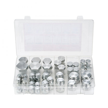 BSPP 64PCS-SS - 64-Piece Galvanized Hydraulic Fitting Kit for Easy Connections