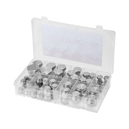 BSPP 64PCS-SS - 64-Piece Galvanized Hydraulic Fitting Kit for Easy Connections
