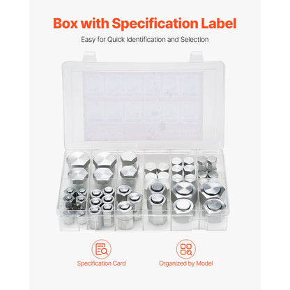 ORFS 72PCS-SS - 72-Piece Galvanized Steel Hydraulic Fittings Kit with Storage