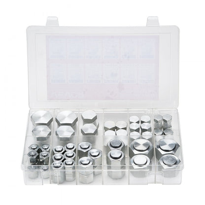 ORFS 72PCS-SS - 72-Piece Galvanized Steel Hydraulic Fittings Kit with Storage