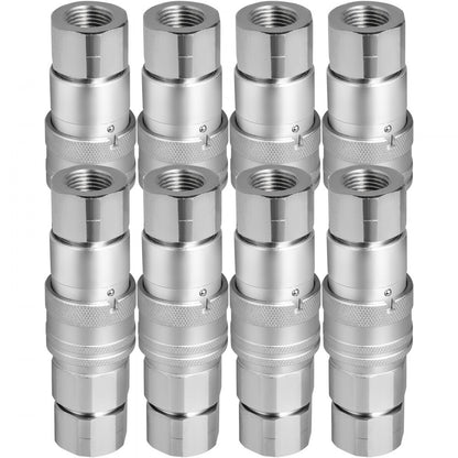 VEVOR 1/2" Hydraulic Coupler - Durable Steel Quick Connect, High Compatibility