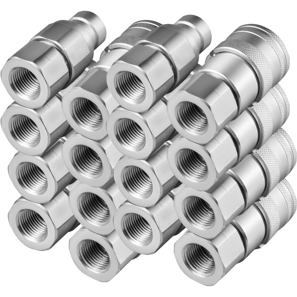 VEVOR 1/2" Hydraulic Coupler - Durable Steel Quick Connect, High Compatibility