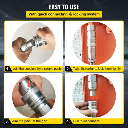 010713344170 - Heavy-Duty 1/2" NPT Hydraulic Couplers with High Flow Rate