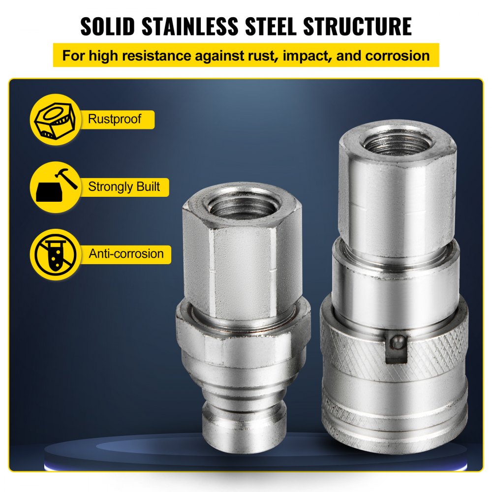 010713344170 - Heavy-Duty 1/2" NPT Hydraulic Couplers with High Flow Rate