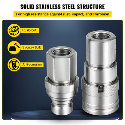 010713344170 - Heavy-Duty 1/2" NPT Hydraulic Couplers with High Flow Rate