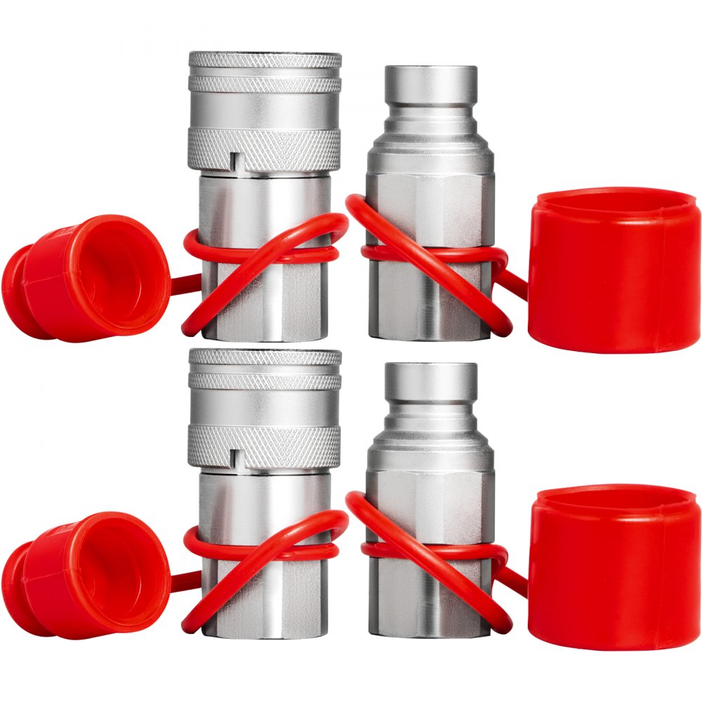 010852285518 - Durable 1/2" Hydraulic Coupler Set for Skid Steers, 4000 PSI