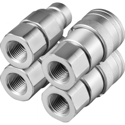 010852285518 - Durable 1/2" Hydraulic Coupler Set for Skid Steers, 4000 PSI