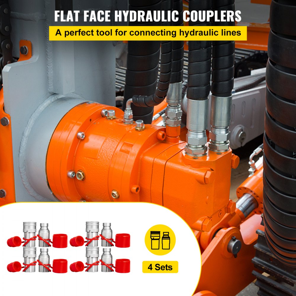 010589361274 - 3/4" Steel Hydraulic Couplers with Locking Mechanism, 3000 PSI