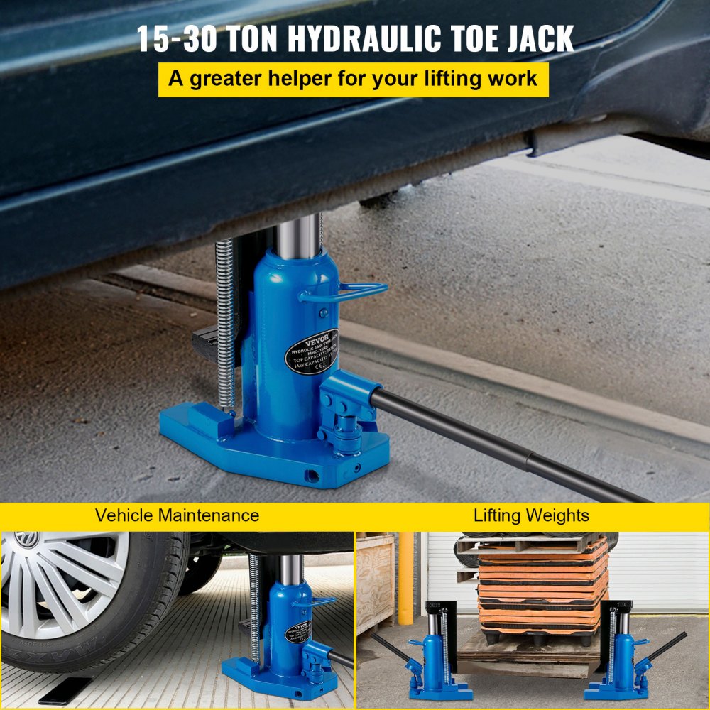 MHC-15RS - Heavy-Duty Hydraulic Toe Jack, 15/30 Ton Capacity