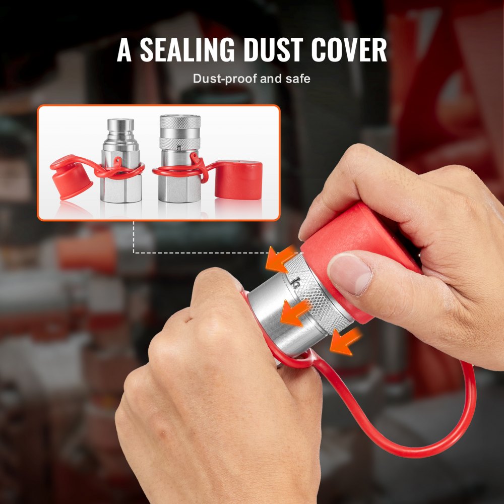 LSQ-FF - Durable 1/2" Hydraulic Couplers, 5000 PSI, Easy Connect Design