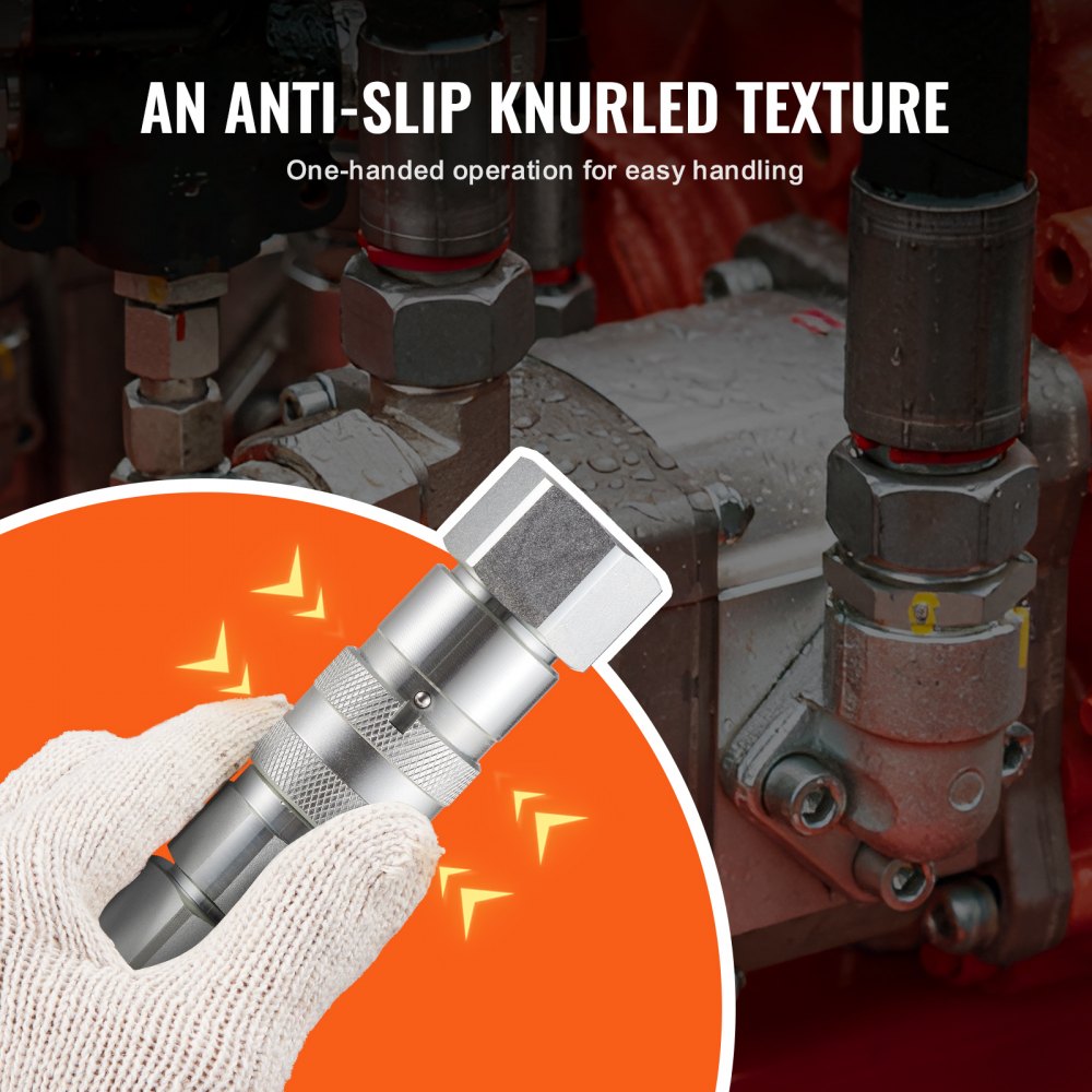 LSQ-FF - Durable 1/2" Hydraulic Couplers, 5000 PSI, Easy Connect Design