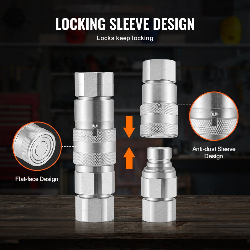 LSQ-FF - 1/2" Flat Face Hydraulic Couplers for High Pressure, 5076 PSI