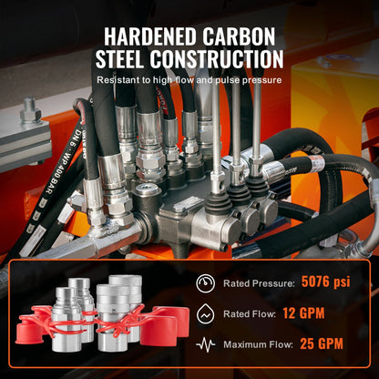 LSQ-FF - 1/2" Flat Face Hydraulic Couplers for High Pressure, 5076 PSI