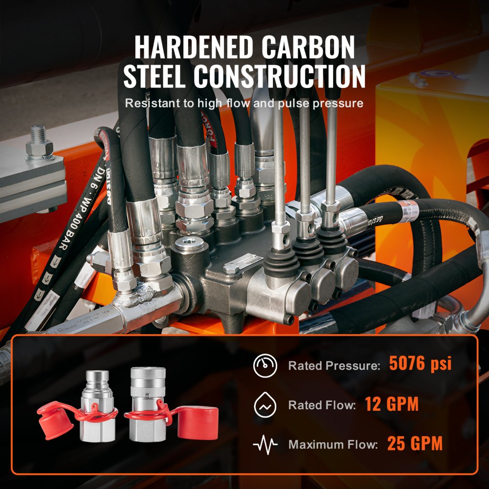 LSQ-FF - Durable 1/2" Hydraulic Coupler for High Pressure, 5076 PSI