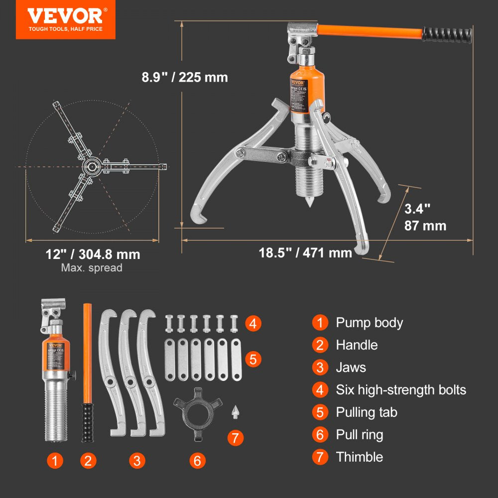 YL-15T - 15 Ton Hydraulic Gear Puller for Easy Gear & Bearing Removal