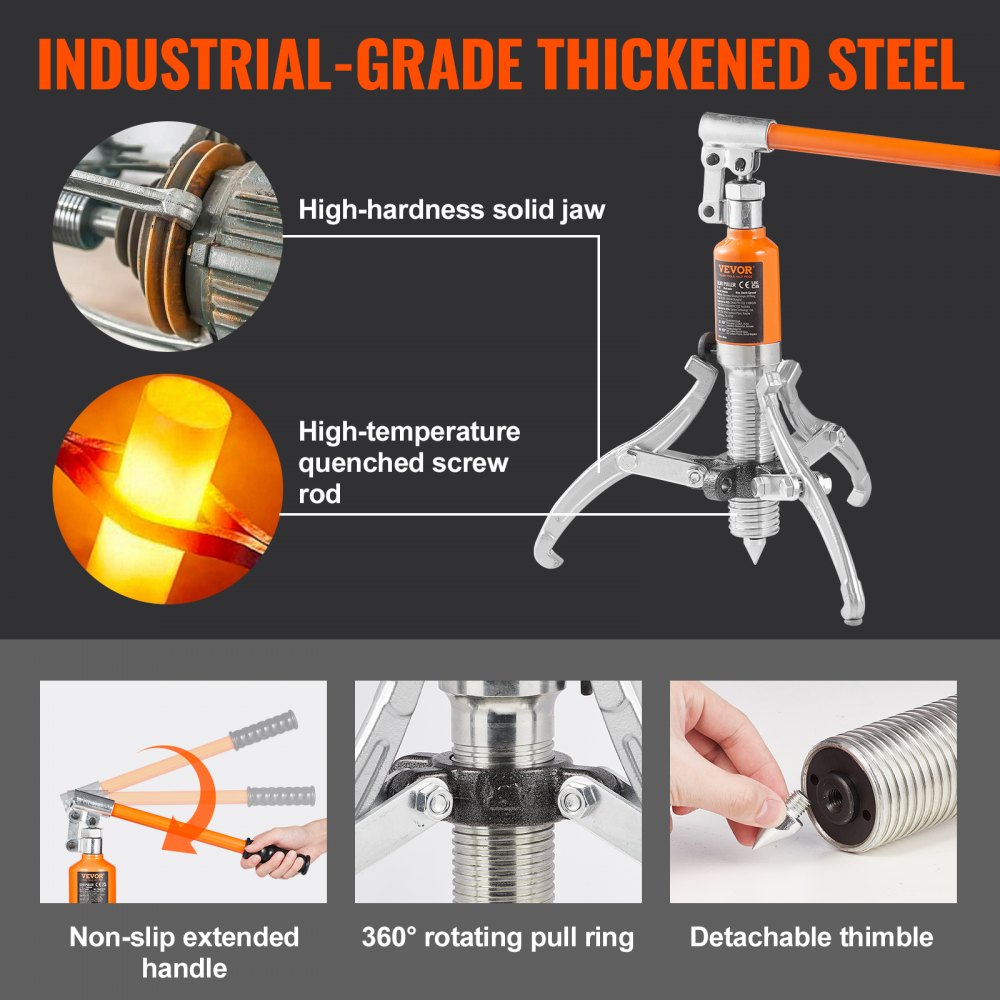 YL-5T - 5-Ton Hydraulic Gear Puller with 2/3 Jaw Flexibility