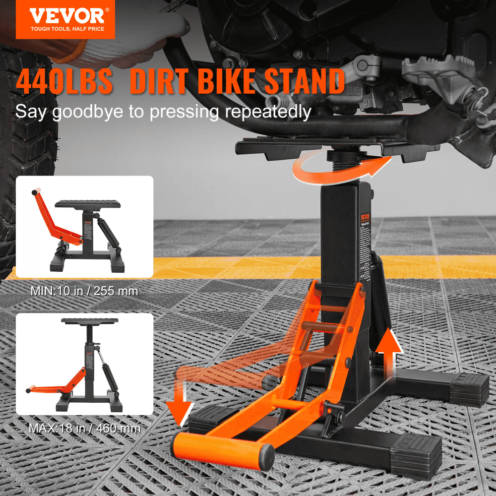 TD-059 - Adjustable 440 lbs Motorcycle Lift Stand, 10-18 inches Height