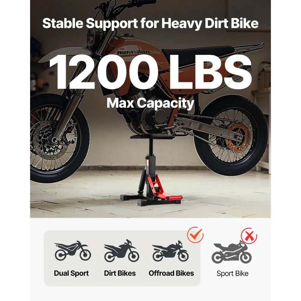 TD-059-02 - Heavy-Duty Hydraulic Lift Stand, 10-18” for Motorcycles