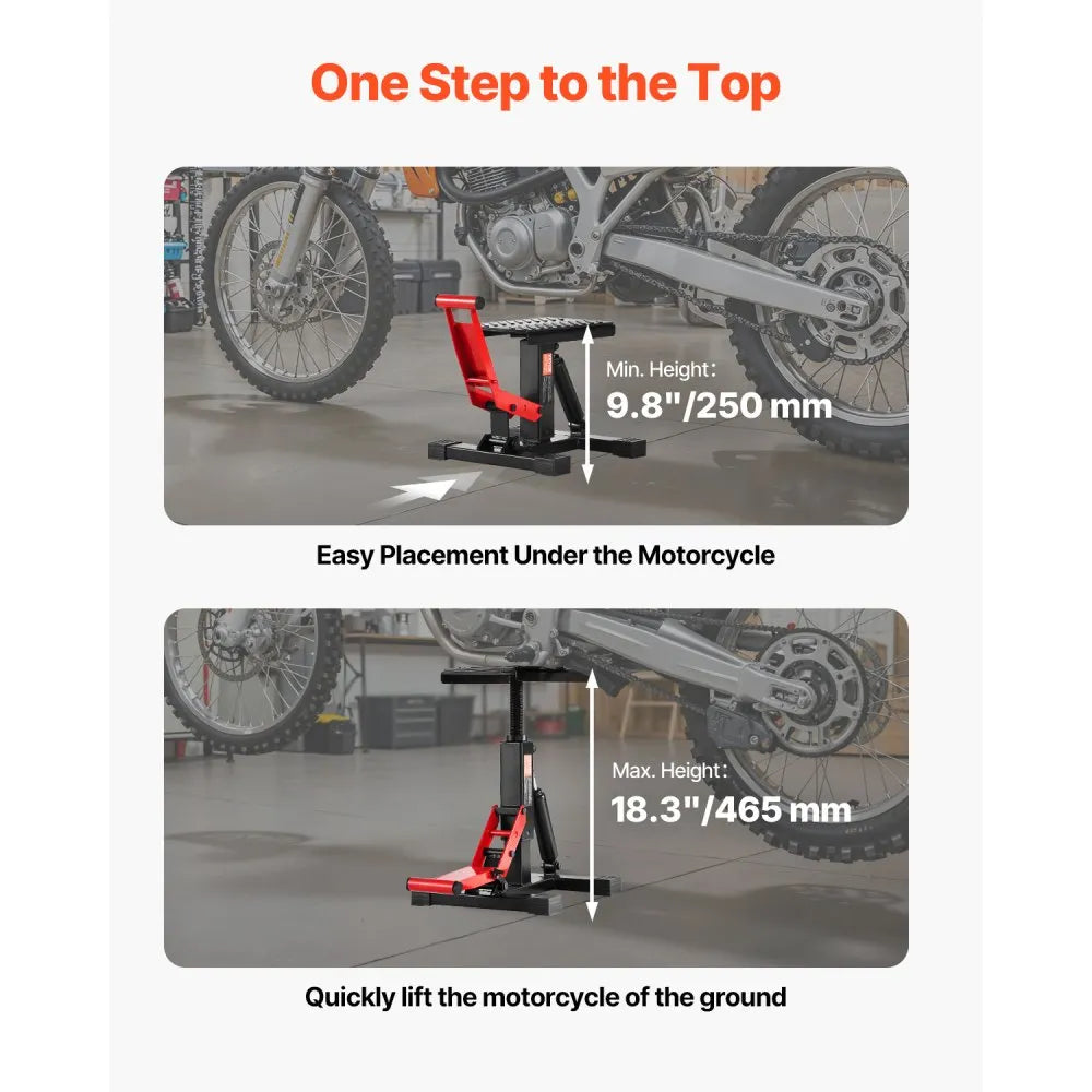 TD-059-02 - Heavy-Duty Hydraulic Lift Stand, 10-18” for Motorcycles