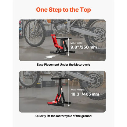 TD-059-02 - Heavy-Duty Hydraulic Lift Stand, 10-18” for Motorcycles