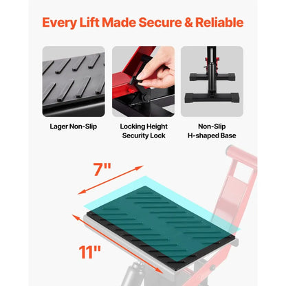 TD-059-02 - Heavy-Duty Hydraulic Lift Stand, 10-18” for Motorcycles