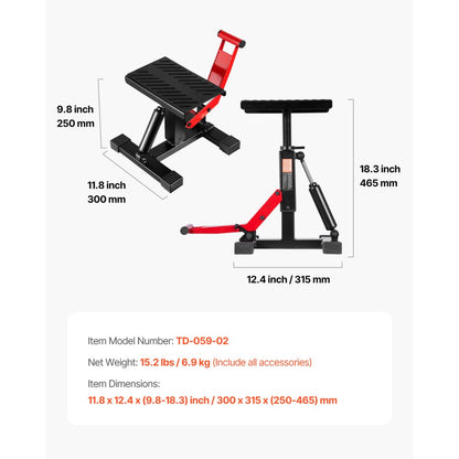 TD-059-02 - Heavy-Duty Hydraulic Lift Stand, 10-18” for Motorcycles