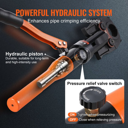 SD-1930 - Hydraulic Pipe Crimping Tool for 1/2" to 1" Copper Pipes