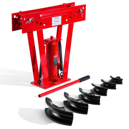 MR8080 - 12 Ton Hydraulic Pipe Bender with Adjustable Rollers and 6 Dies