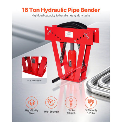 MR8081 - 16-Ton Hydraulic Pipe Bender with 8 Precision Dies