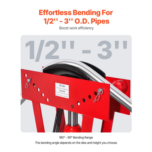 MR8081 - 16-Ton Hydraulic Pipe Bender with 8 Precision Dies