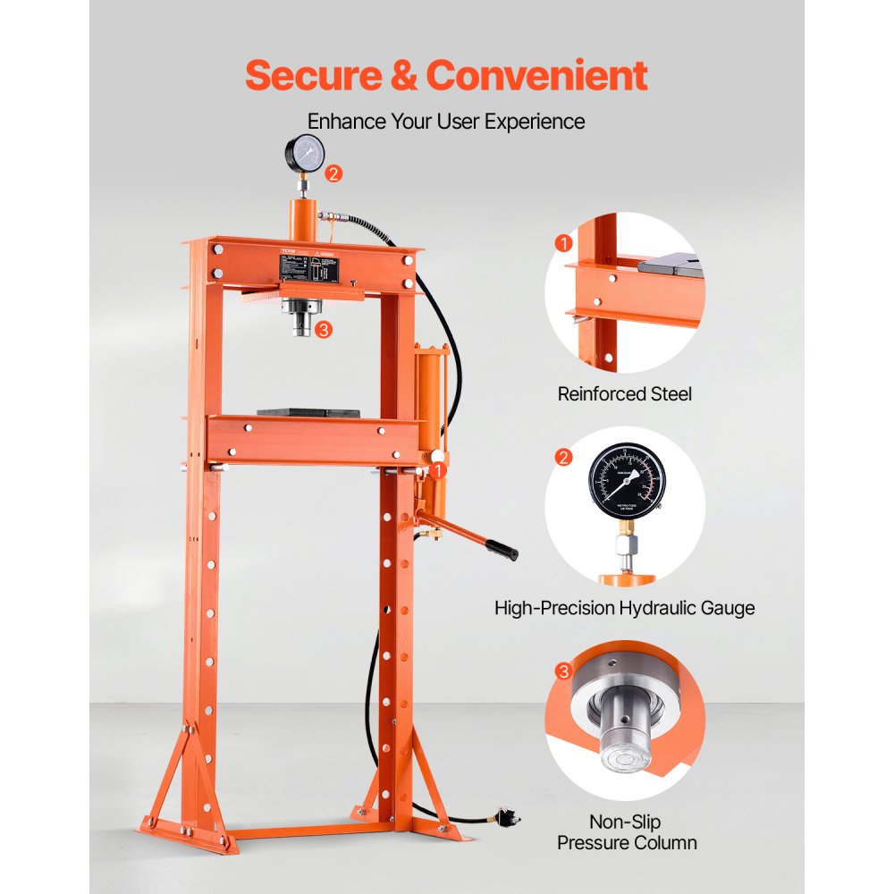 ZX0901 - 20 Ton Heavy-Duty Hydraulic Shop Press for Automotive Repairs