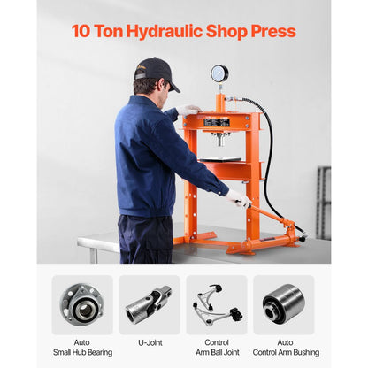 ZX0901 - Heavy-Duty 10T Hydraulic Shop Press for Reliable Component Assembly