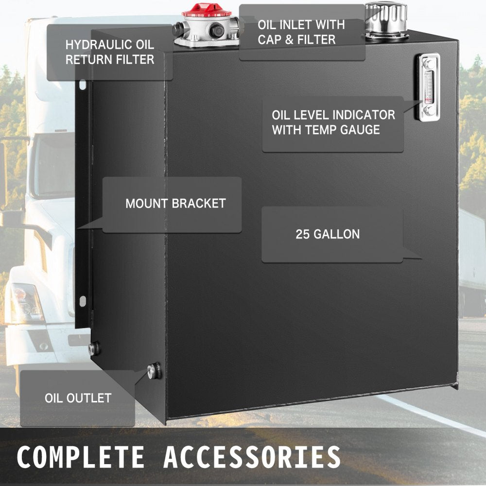 010389363423 - 95L Heavy-Duty Hydraulic Oil Tank with Level Gauge