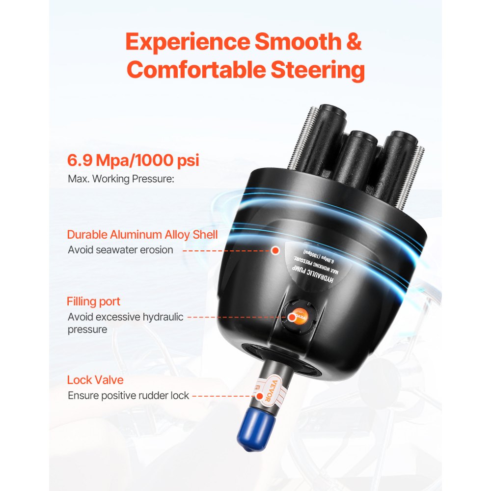 NR150 - 150HP Hydraulic Steering Kit with 13.5" Wheel & Hoses