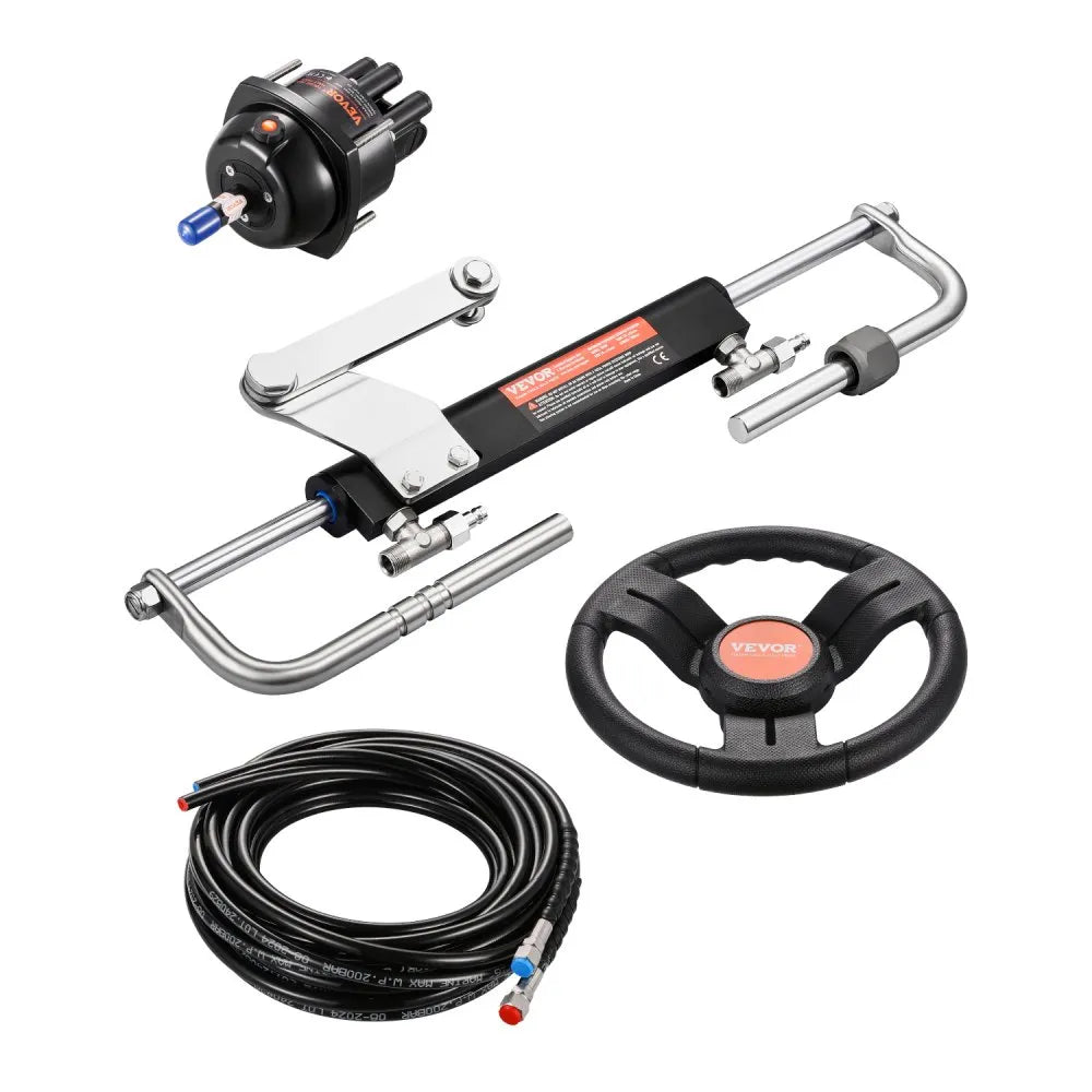 NR90 - 90HP Hydraulic Steering Kit with 13.5" Wheel & 26ft Hoses